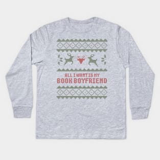 Bookish book Christmas holiday gifts & librarian gift for book nerds, bookworms Kids Long Sleeve T-Shirt